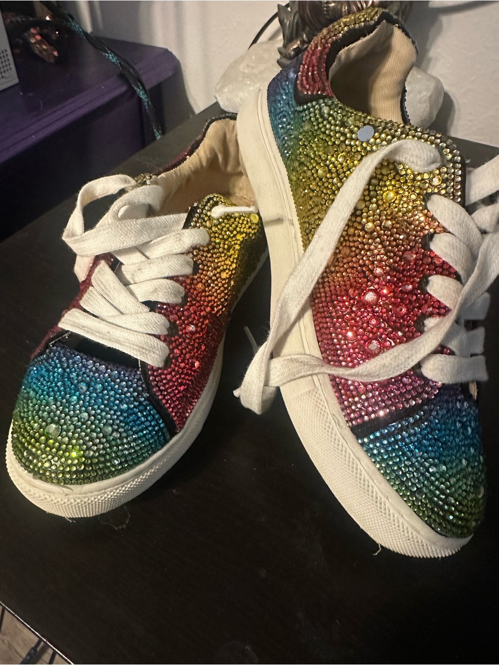 Women's Rainbow SPARKLY Pride Sneakers!